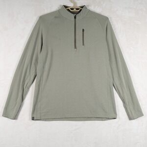 Free Fly Quarter Zip Sweater Mens Performance Bamboo Pullover Size XL Green